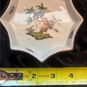 Vintage porcelain, octagon-shaped trinket dish